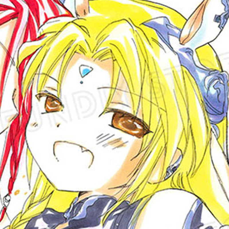 【限定1枚 ★サイレントオークション★4/28 12:00～5/11 23:59まで！】かなん先生　完成品カラーイラスト色紙107『ギャラクシーエンジェル』蘭花＆フォルテ（干支《午年》オプション）
