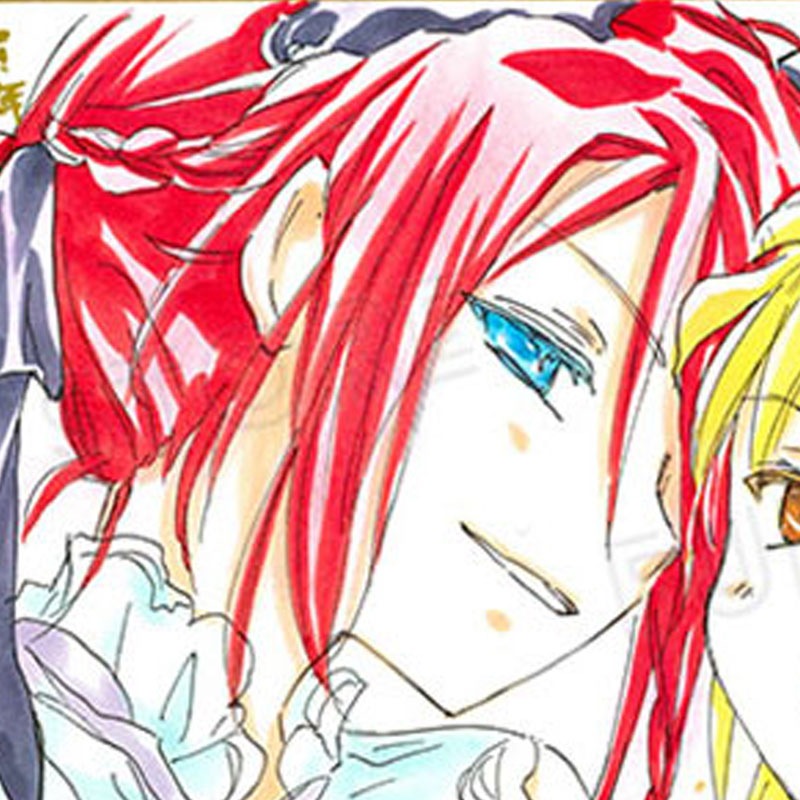【限定1枚 ★サイレントオークション★4/28 12:00～5/11 23:59まで！】かなん先生　完成品カラーイラスト色紙107『ギャラクシーエンジェル』蘭花＆フォルテ（干支《午年》オプション）
