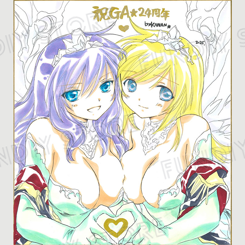 【サイレントオークション★5/30 12:00～！】【限定1枚】かなん先生　ギャラクシーエンジェル　完成品カラーイラスト色紙97『テキーラ＆カルーア』