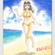 【限定1枚 ★サイレントオークション★5/8 18:00～5/18 23:59まで！】さんりようこ先生　完成品カラーイラスト色紙5『B型H系』宮野まゆ（金ビキニ）
