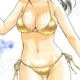 【限定1枚 ★サイレントオークション★5/8 18:00～5/18 23:59まで！】さんりようこ先生　完成品カラーイラスト色紙5『B型H系』宮野まゆ（金ビキニ）