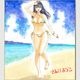 【限定1枚 ★サイレントオークション★5/8 18:00～5/18 23:59まで！】さんりようこ先生　完成品カラーイラスト色紙6『おねーさんが侵略中！？』天堂くれな（金ビキニ）