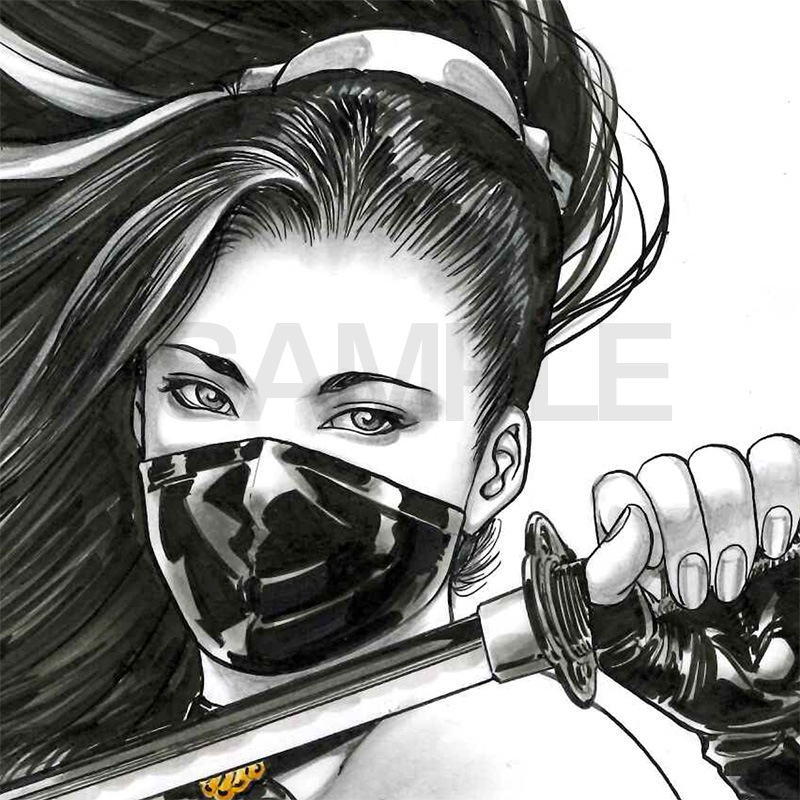 【限定1枚】叶精作「女裏飛脚・あずさ」イラスト6