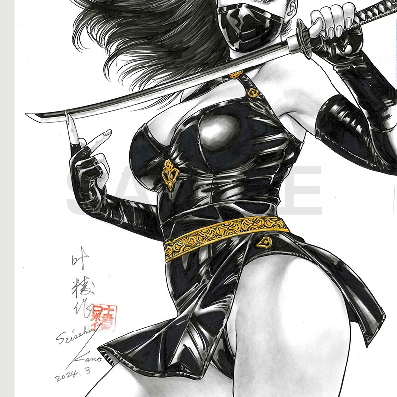 【限定1枚】叶精作「女裏飛脚・あずさ」イラスト6