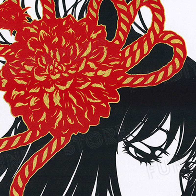 【限定1枚】真梛なぎ先生　完成品・切り絵色紙1『慶』