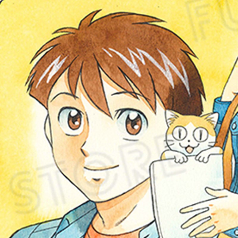 【限定1枚】新名あき先生　完成品カラーイラスト色紙2『またたび荘は猫屋敷』