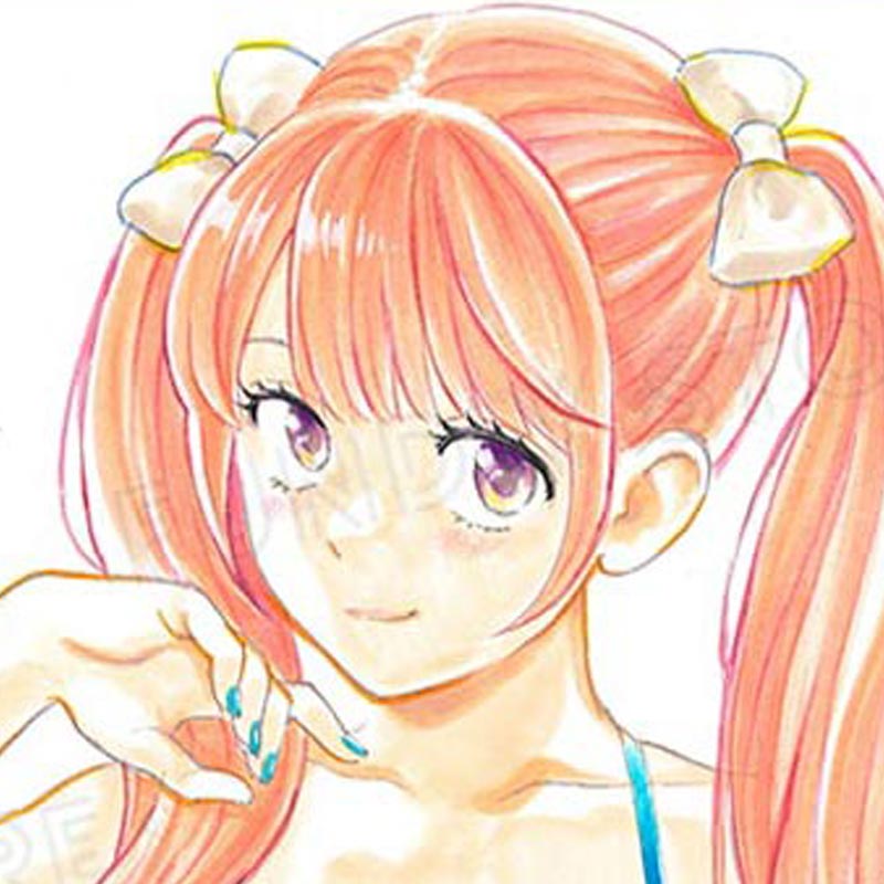 【限定1枚 ★サイレントオークション★】葉月京先生　完成品カラーイラスト色紙1『恋愛ジャンキー』井出ミホ（水着）