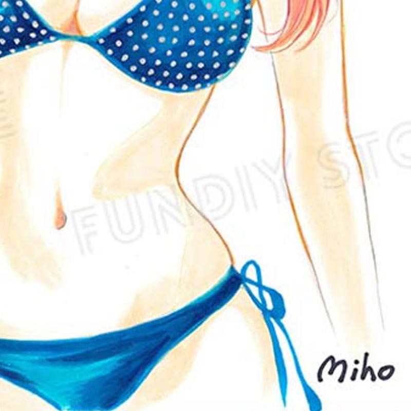 【限定1枚 ★サイレントオークション★】葉月京先生　完成品カラーイラスト色紙1『恋愛ジャンキー』井出ミホ（水着）