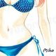 【限定1枚 ★サイレントオークション★】葉月京先生　完成品カラーイラスト色紙1『恋愛ジャンキー』井出ミホ（水着）