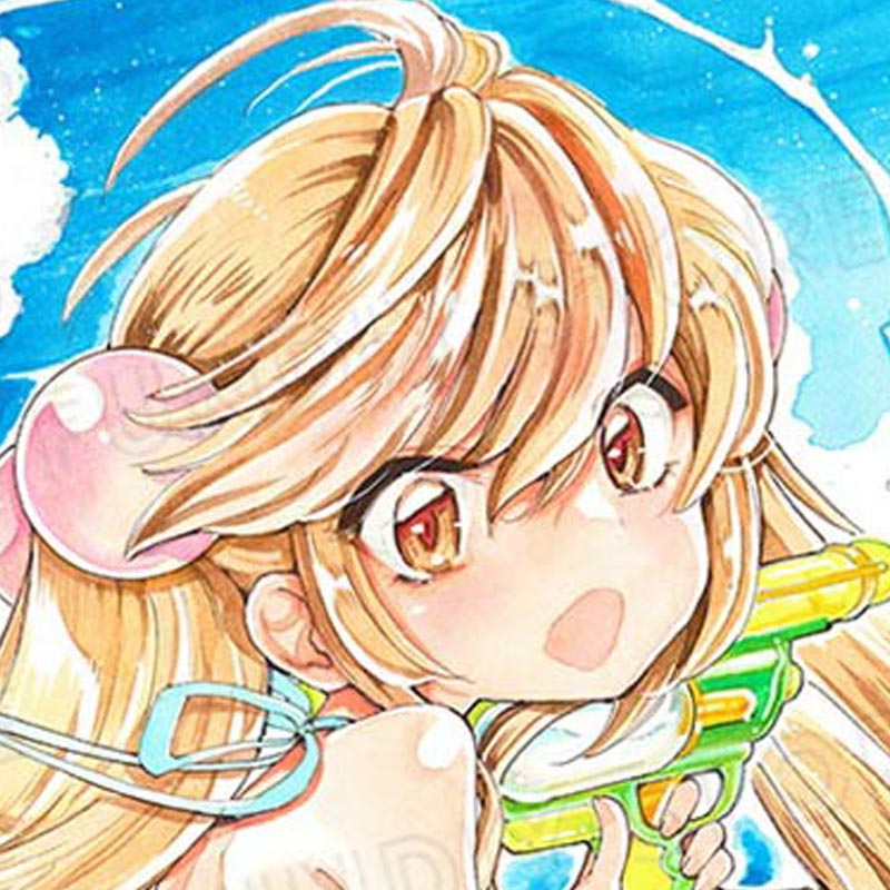 【限定1枚 ★サイレントオークション★】私屋カヲル先生　完成品カラーイラスト色紙9『こどものじかん』九重りん