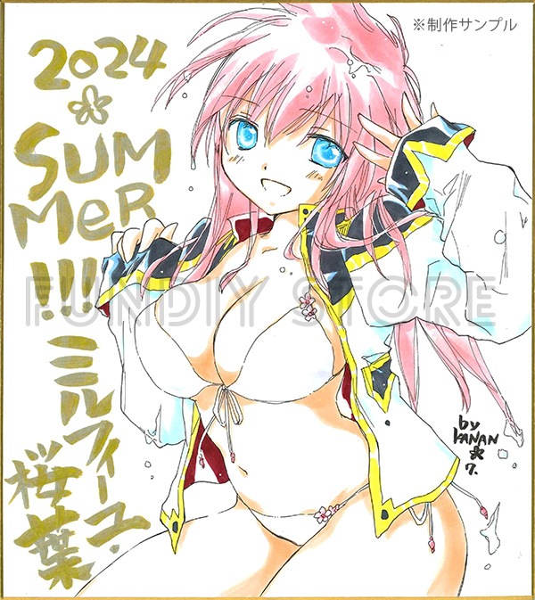【サイレントオークション★7/16 12:00～7/21 23：59まで！】【限定1枚】かなん先生　ギャラクシーエンジェル　完成品カラーイラスト色紙53『ミルフィーユ・桜葉』