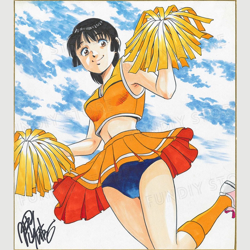 【限定1枚】押山雄一先生　完成品カラーイラスト色紙3『あばれ花組』愛原瞳（チアガール）