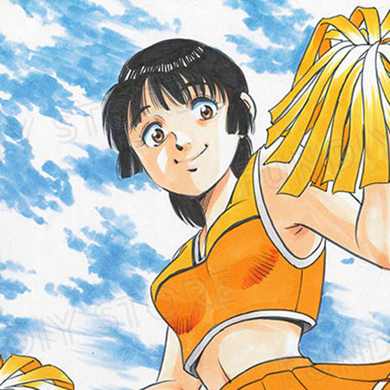 【限定1枚】押山雄一先生　完成品カラーイラスト色紙3『あばれ花組』愛原瞳（チアガール）