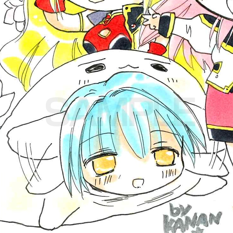 【サイレントオークション★4/8 12:00～！】【限定1枚】かなん先生　ギャラクシーエンジェル　完成品カラーイラスト色紙44『ギャラクシーエンジェル23周年・全員集合』