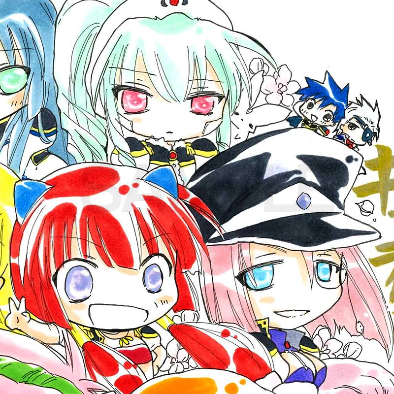 【サイレントオークション★4/8 12:00～！】【限定1枚】かなん先生　ギャラクシーエンジェル　完成品カラーイラスト色紙44『ギャラクシーエンジェル23周年・全員集合』