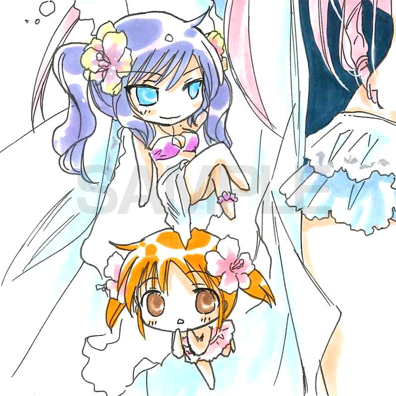 【サイレントオークション★7/16 12:00～7/21 23：59まで！】【限定1枚】かなん先生　ギャラクシーエンジェル　完成品カラーイラスト色紙57『ルーンエンジェル隊』