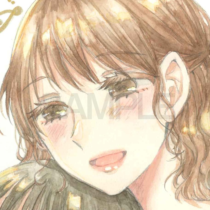 【限定1枚】犬井あゆ　完成品カラーイラスト色紙1／『定時にあがれたら』湯川さん＆水城さん