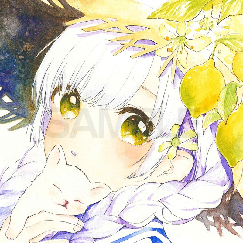 【限定1枚】花染なぎさ先生　完成品色紙「夏の足音」