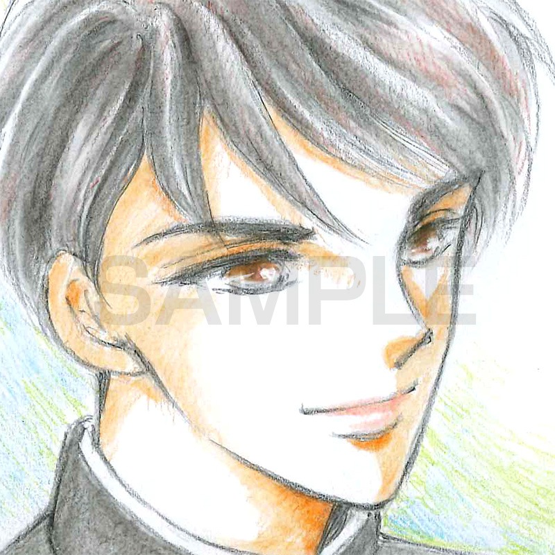 【サイレントオークション★4/26 15:00～！】【限定1枚】中村地里先生　完成品カラーイラスト（ミニ色紙２枚付き）