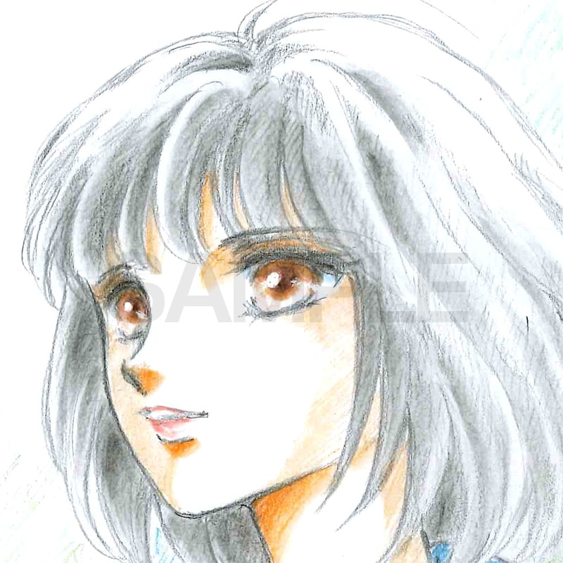 【サイレントオークション★4/26 15:00～！】【限定1枚】中村地里先生　完成品カラーイラスト（ミニ色紙２枚付き）