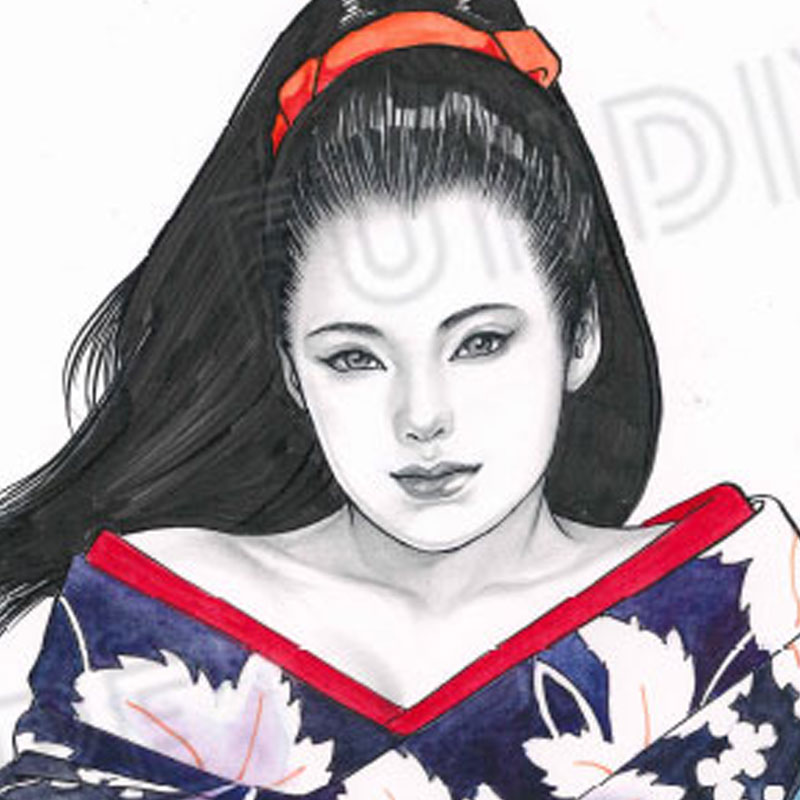 【限定1枚】叶精作「女裏飛脚・あずさ」表紙イラスト5