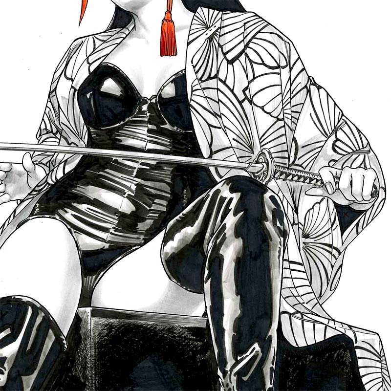 【限定1枚】叶精作「鷹捕り師 あすか」イラスト⑯