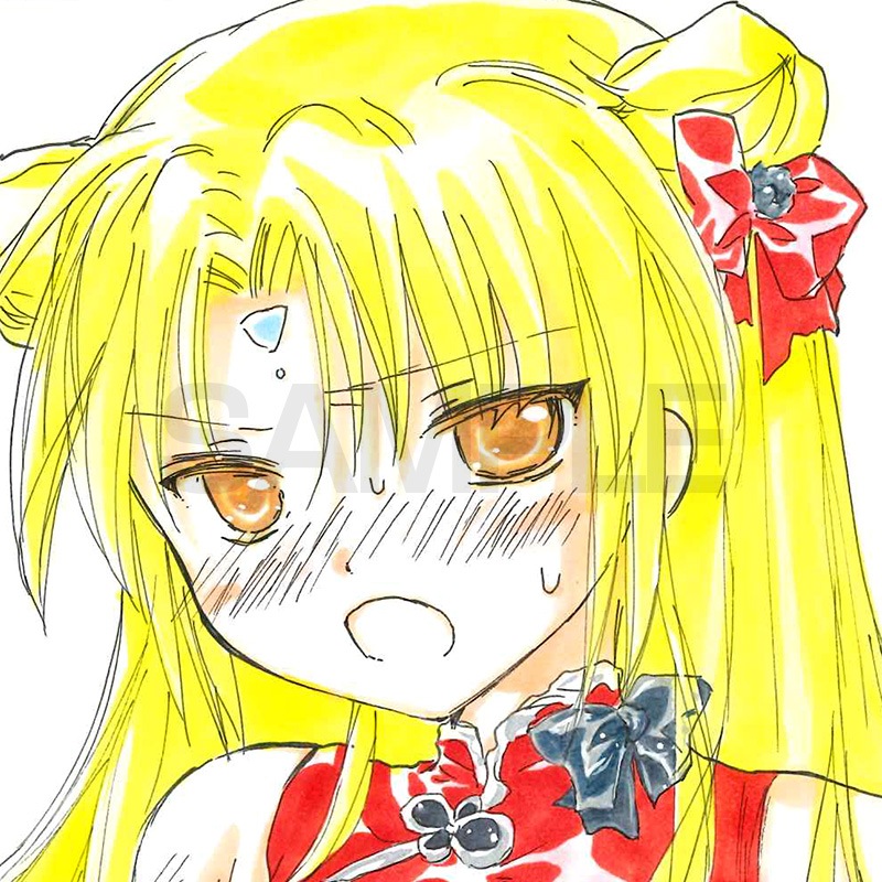 【サイレントオークション★2/2 15:00～！】【限定1枚】かなん先生　ギャラクシーエンジェル　完成品カラーイラスト色紙32『蘭花・フランボワーズ』