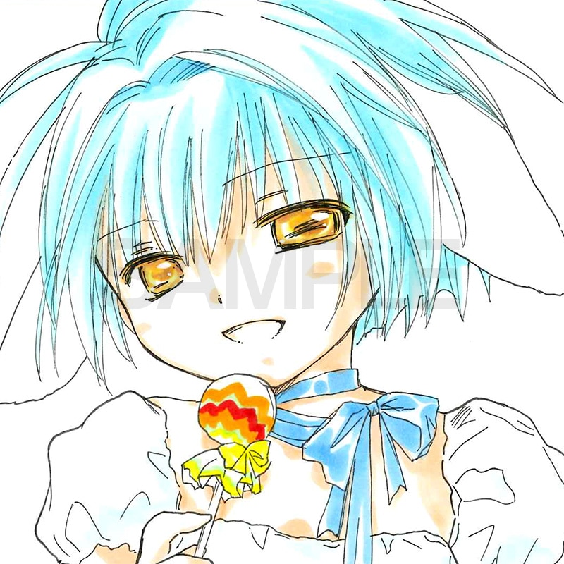 【サイレントオークション★2/2 15:00～！】【限定1枚】かなん先生　ギャラクシーエンジェル　完成品カラーイラスト色紙33『ミント・ブラマンシュ』