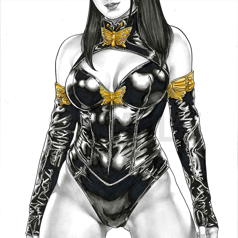 【限定1枚】叶精作「仕留屋稼業・あさみ」イラスト43