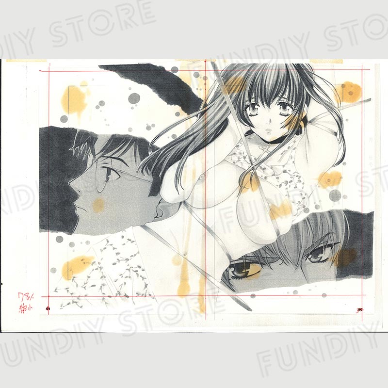 【限定1枚 ★サイレントオークション★】百済内創（葉月京）先生　原画3『SEX CRIME』扉見開きカラーイラスト（LIVE：01　p02-03）※モノクロ指定付き【生原画】