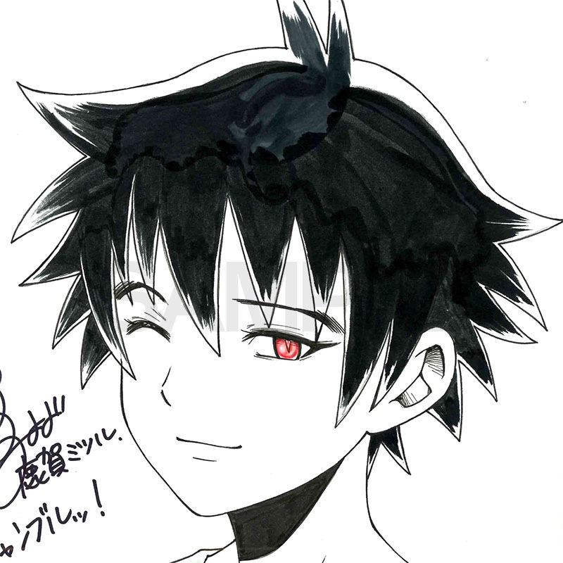 【限定1枚】鹿賀ミツル先生　完成品カラーイラスト色紙2