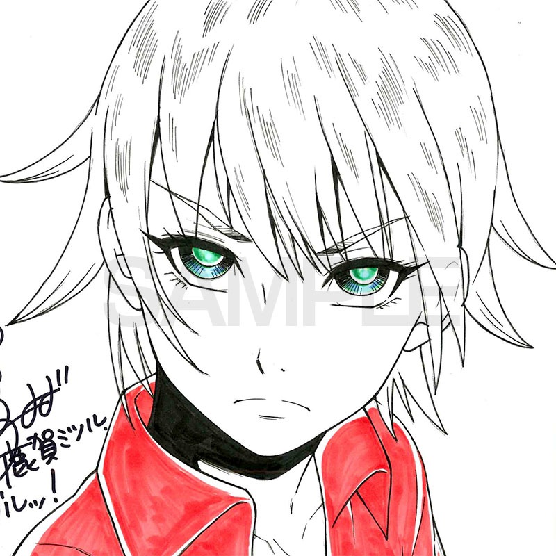 【限定1枚】鹿賀ミツル先生　完成品カラーイラスト色紙3