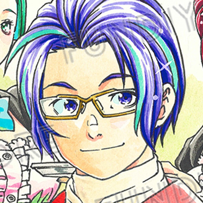 【サイレントオークション★2025/2/21 19:00～2/26 23：59まで！】【限定１枚】藤栄道彦先生　完成品カラーイラスト色紙13「最後のレストラン」園場＆前田＆千恵①