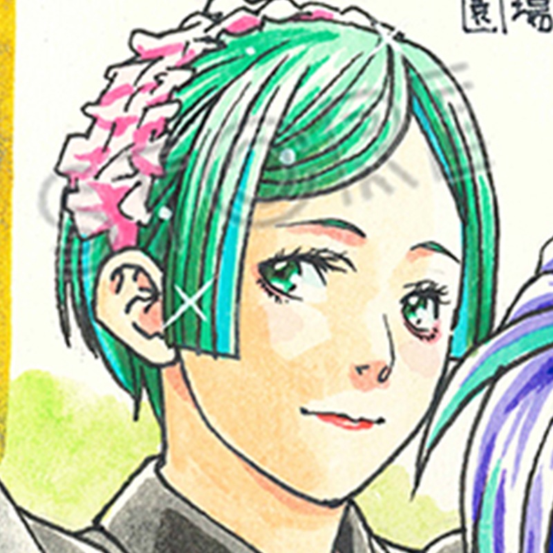 【サイレントオークション★2025/2/21 19:00～2/26 23：59まで！】【限定１枚】藤栄道彦先生　完成品カラーイラスト色紙13「最後のレストラン」園場＆前田＆千恵①