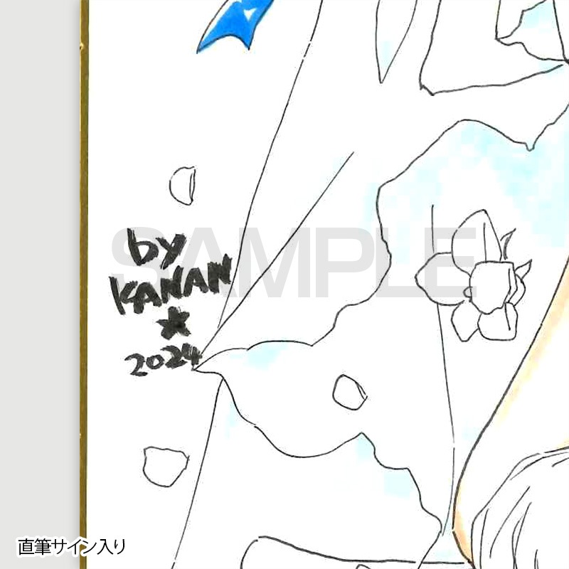 【サイレントオークション★8/7 12:00～8/19 23：59まで！】【限定1枚】かなん先生　ギャラクシーエンジェル　完成品カラーイラスト色紙60『ミント・ブラマンシュ（ゲーム版ドレス衣装）』