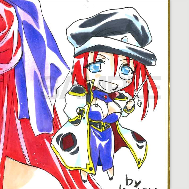 【サイレントオークション★8/7 12:00～8/19 23：59まで！】【限定1枚】かなん先生　ギャラクシーエンジェル　完成品カラーイラスト色紙61『フォルテ・シュトーレン（ゲーム版ドレス衣装）』