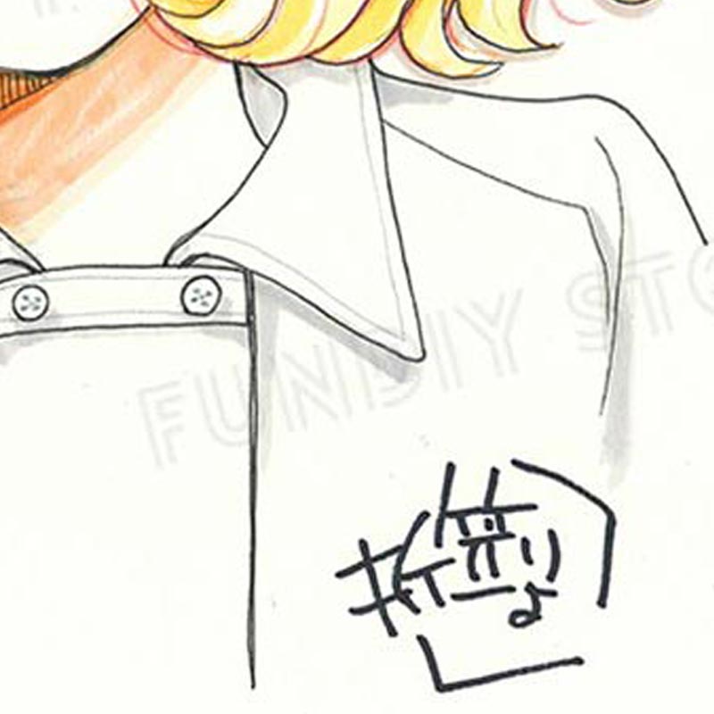 折笠りょこ先生　完成品カラーイラスト色紙1『板谷さんと牛山さん』板谷亜子