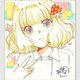 折笠りょこ先生　完成品カラーイラスト色紙1『板谷さんと牛山さん』板谷亜子