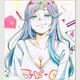 折笠りょこ先生　完成品カラーイラスト色紙2『板谷さんと牛山さん』牛山育