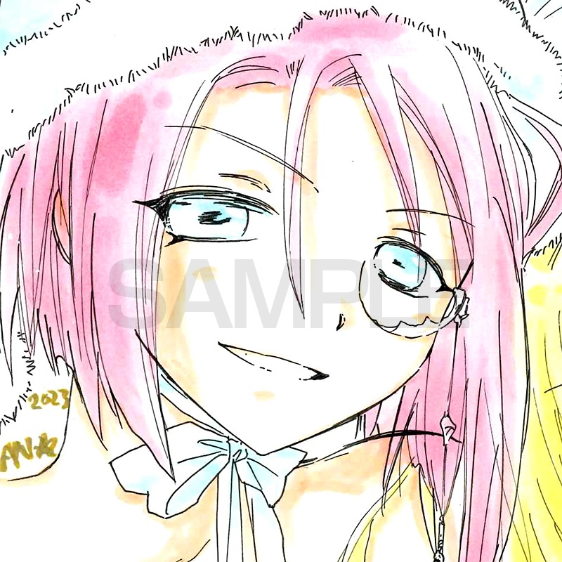 【サイレントオークション★12/4 15:00～！】【限定1枚】かなん先生　ギャラクシーエンジェル　完成品カラーイラスト色紙8『蘭花＆フォルテ』