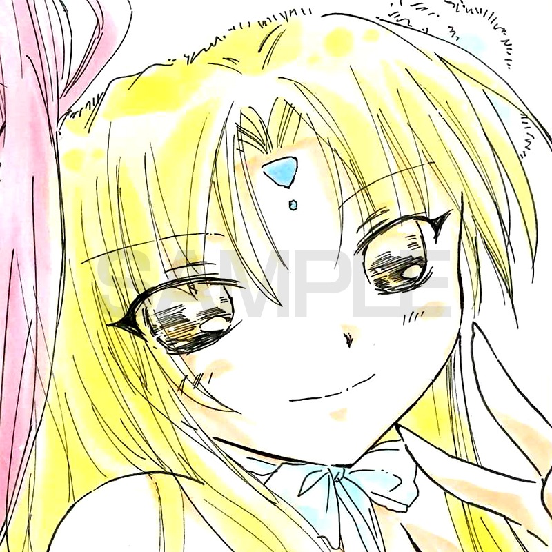 【サイレントオークション★12/4 15:00～！】【限定1枚】かなん先生　ギャラクシーエンジェル　完成品カラーイラスト色紙8『蘭花＆フォルテ』