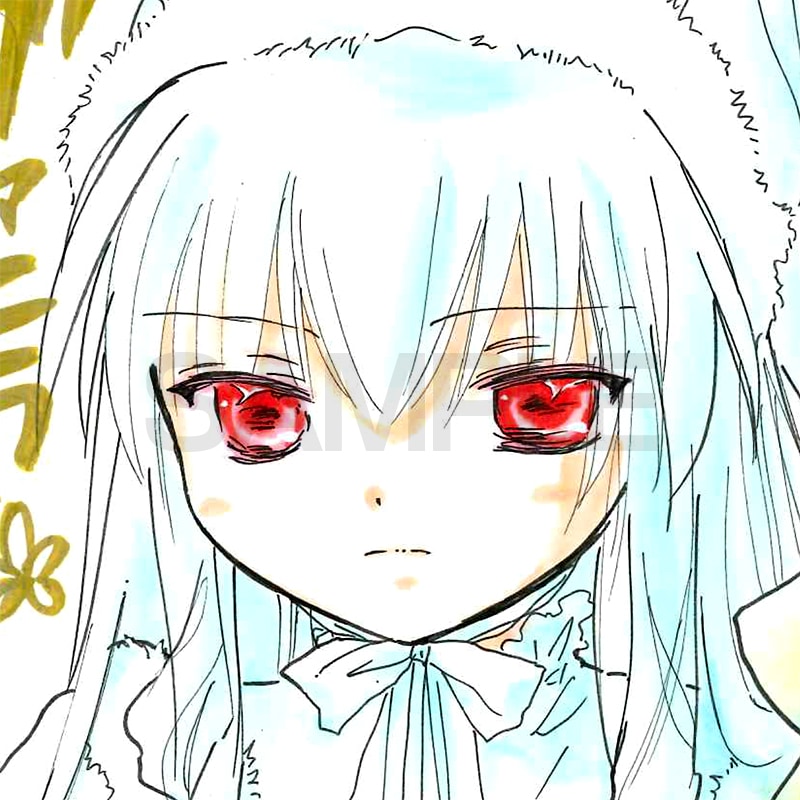 【サイレントオークション★12/4 15:00～！】【限定1枚】かなん先生　ギャラクシーエンジェル　完成品カラーイラスト色紙9『ヴァニラ＆ミント』