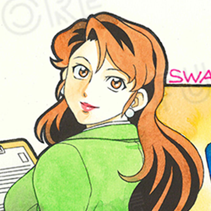 【限定1枚 ★サイレントオークション★12/26 18:00～1/8 23:59まで！】山桜桃先生　完成品カラーイラスト色紙2『スワニー・エンジェル』