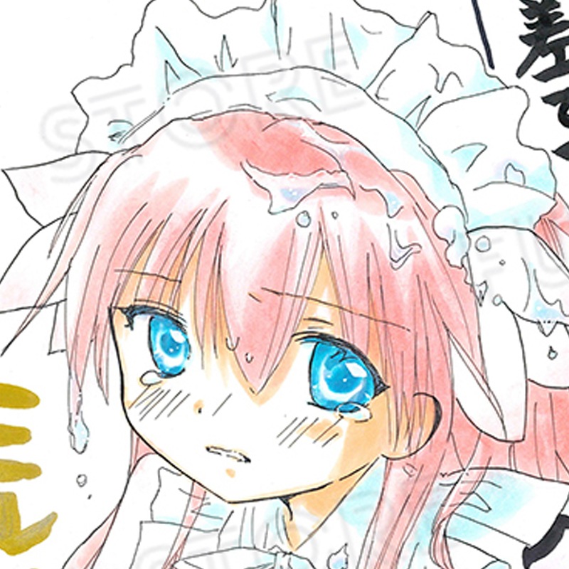 【サイレントオークション★3/28 12:00～！】【限定1枚】かなん先生　ギャラクシーエンジェル　完成品カラーイラスト色紙88『ミルフィーユ・桜葉（メイドオプション）』