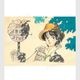 【限定1枚】よしまさこ先生　原画3『海辺のバス停』雑誌の口絵絵ハガキ用に描き下ろしたアナログ作品