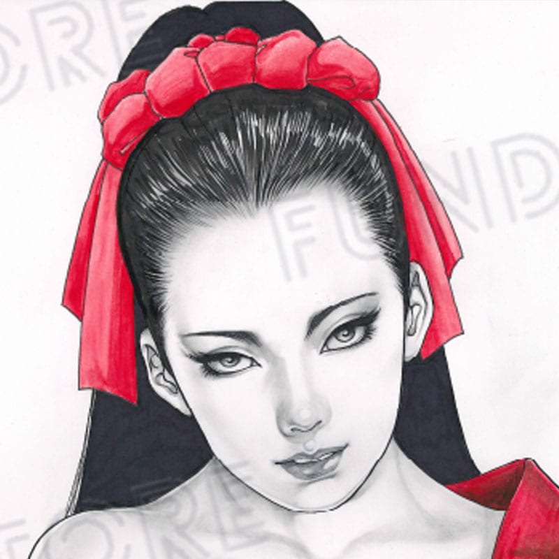 【限定1枚】叶精作「女裏飛脚・あずさ」グラビアイラスト5