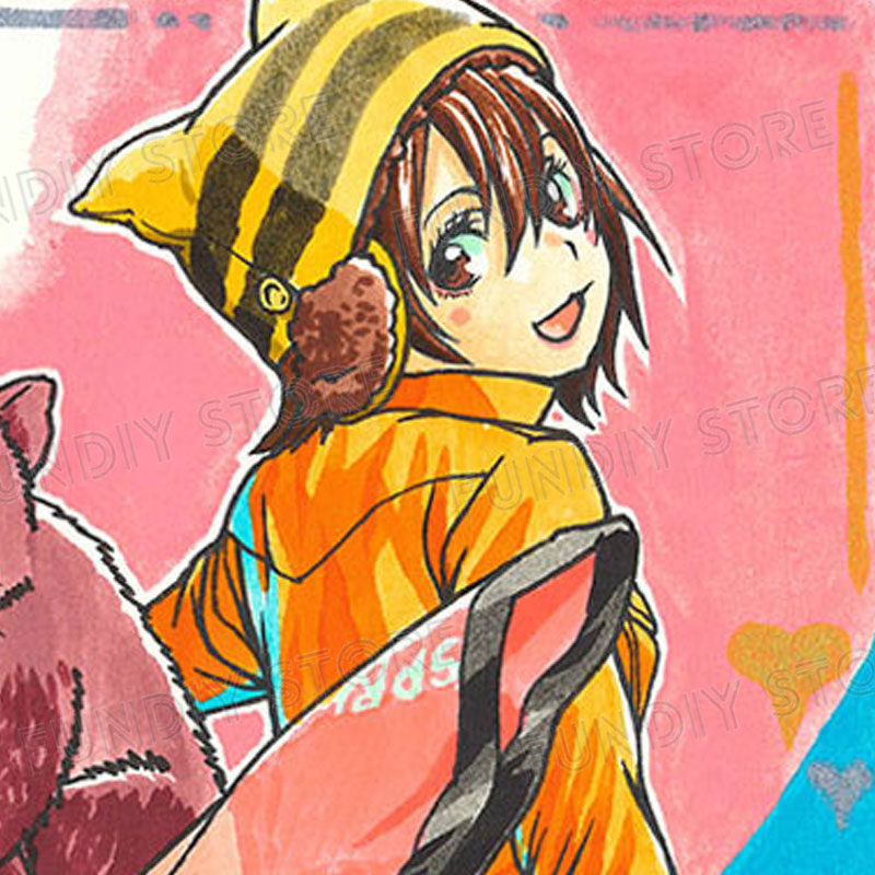 【限定1枚】藤栄道彦先生　完成品カラーイラスト色紙21『妖怪の飼育員さん』色鳥＆鳥月