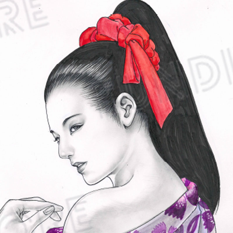 【限定1枚】叶精作「女裏飛脚・あずさ」表紙イラスト2