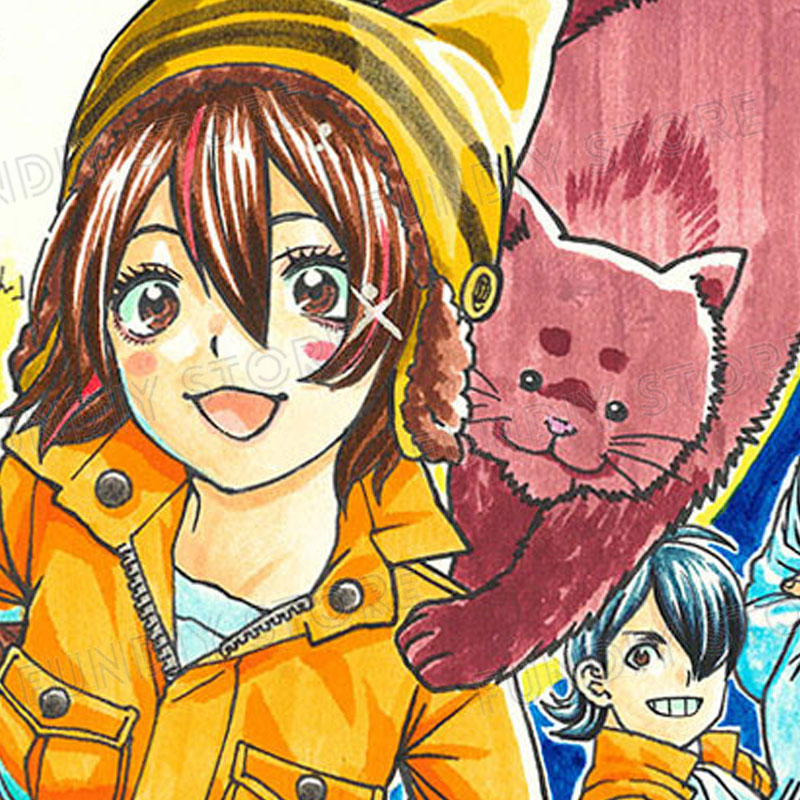 【限定1枚】藤栄道彦先生　完成品カラーイラスト色紙23『妖怪の飼育員さん』大集合2