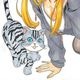 たけもっぷ先生　完成品カラーイラスト色紙2『マジマンGET』猫とスミカ